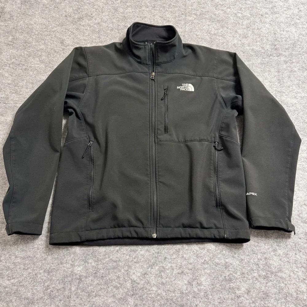 North Face Apex Jacket‎ Black Softshell Full Zip Mens Medium